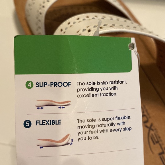 Flexus by Spring Step SZ 8.5 Bayshore White Slides Sandals NIB - Picture 9 of 14